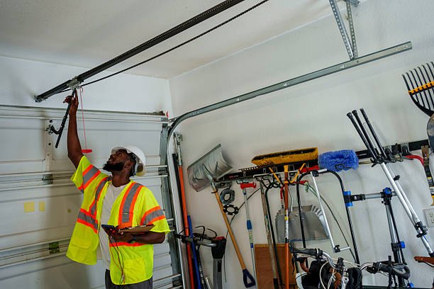 Professional Garage Door Panel Replacement technician working in Burwell, NE